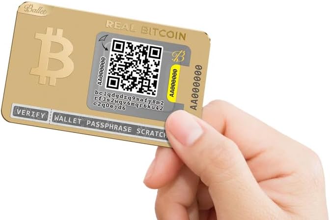 Ballet REAL Bitcoin - Tarjeta de almacenamiento en frío de acero in...