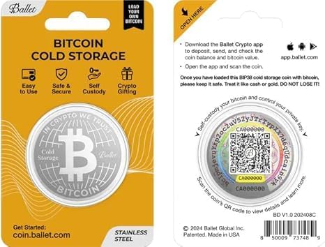 Ballet Bitcoin - Paquete de 5 monedas de almacenamiento en frío, mo...