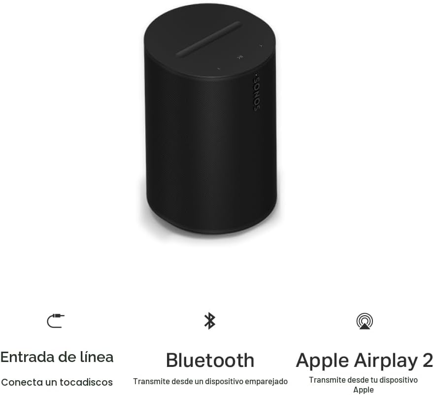 Sonos Era 100 SL - Altavoz compacto sin micrófono con WiFi, Bluetoo...