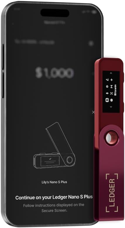 Ledger Nano S Plus - Cartera Crypto clásica | Crimson Magenta, comp...
