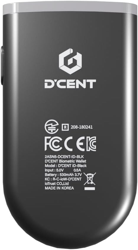 D'CENT Cartera Biométrica Fría \u2013 Tus llaves, tus criptos \...