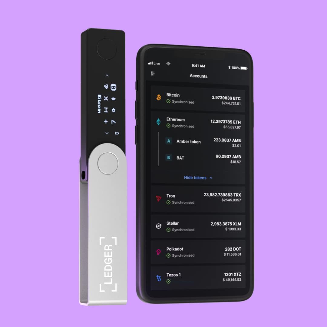 Ledger Nano X - Cartera criptográfica clásica con Bluetooth | Compa...