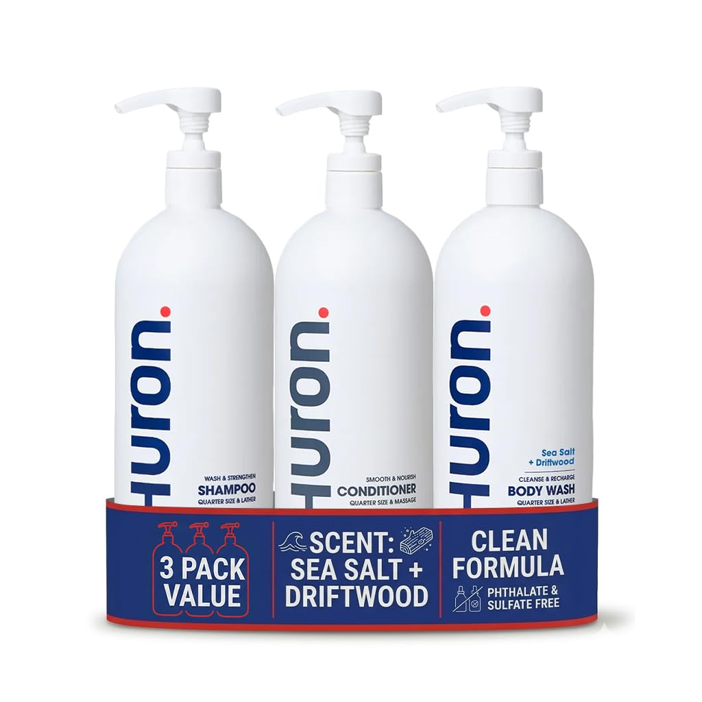 Huron Kit de ducha Jumbo \u2013 Champú, acondicionador y gel de bañ...