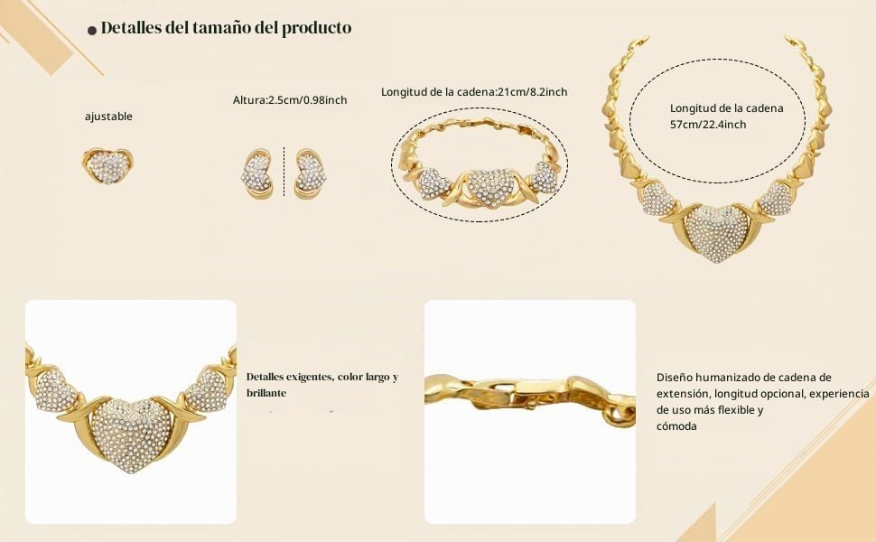 Conjuntos de joyas de oro para mujer, conjuntos de joyas de oro XOX...