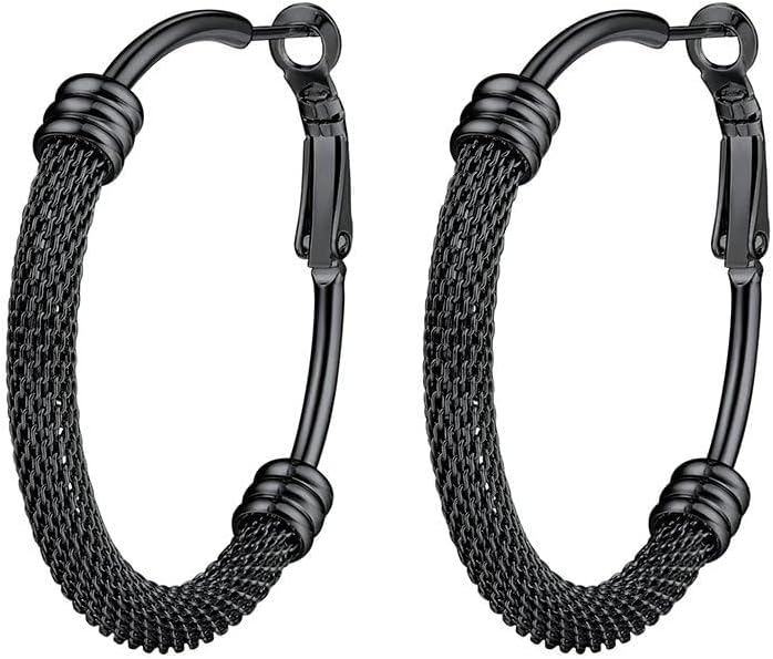 PROSTEEL 12\/16\/24\/32\/40 Pulgadas Aretes de Aro Gruesos para Muj...