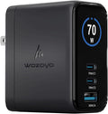 Cargador Wozoyo GaN inteligente LED de 70 W, carga superrápida 2.0...