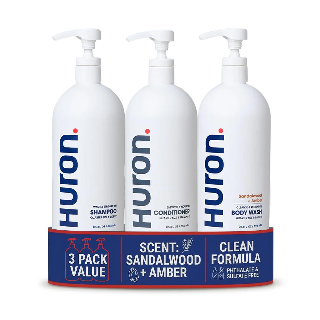 Huron Kit de ducha Jumbo \u2013 Champú, acondicionador y gel de bañ...