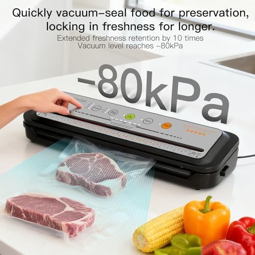 MEGAWISE Juego de sellador de alimentos Deluxe, modos seco y húmedo...