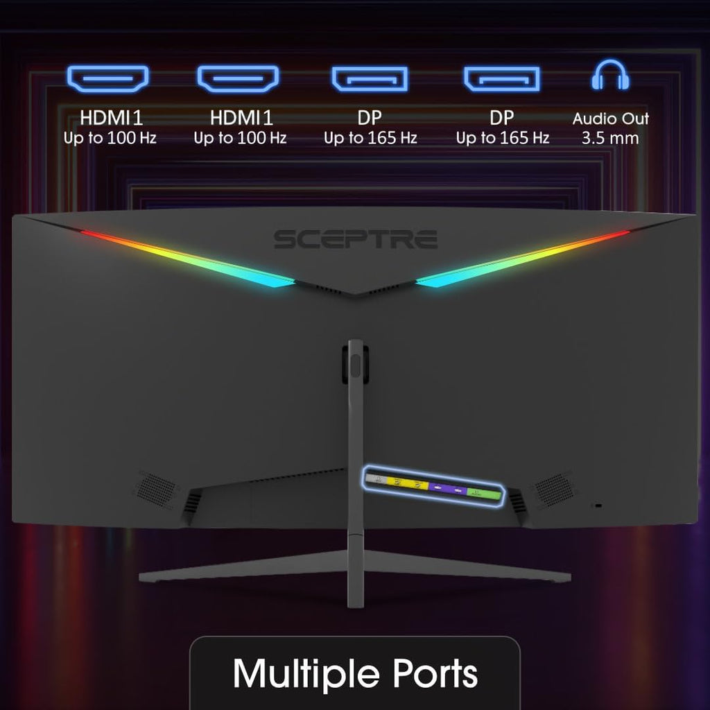 Sceptre - Monitor curvo ultra ancho de 34 pulgadas WQHD 3440 x 1440...