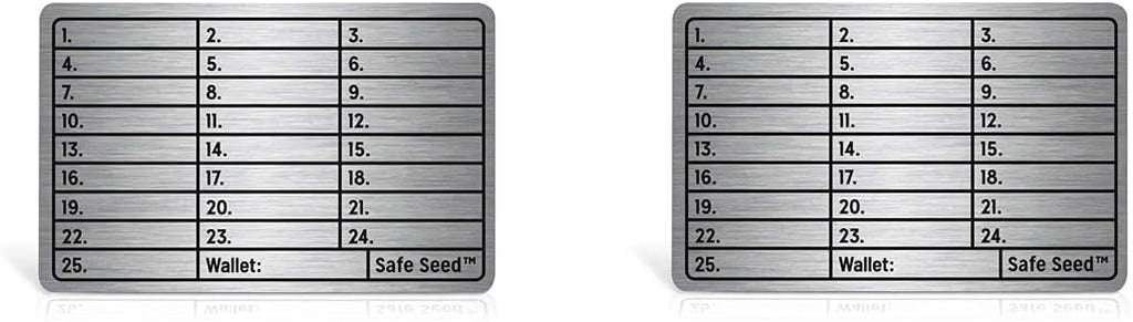 Safe Seed Cartera de metal Edición Titanio 12-25 Word Recovery Pass...