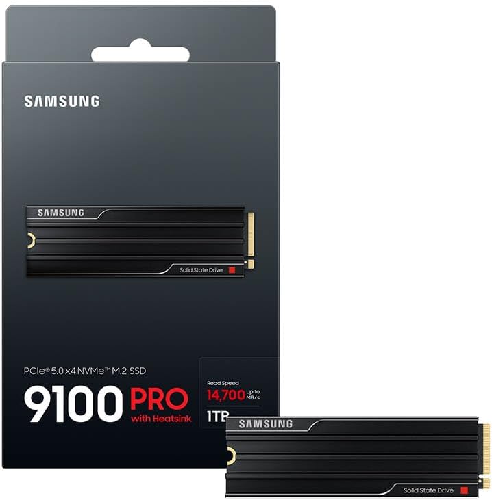 Samsung SSD 9100 PRO con disipador de calor de 1TB, PCIe 5.0x4 M.2...