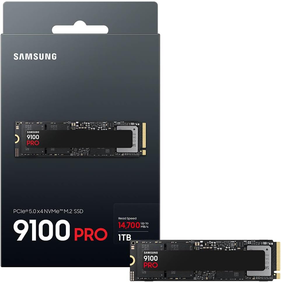 Samsung SSD 9100 PRO 1TB, PCIe 5.0x4 M.2 2280, velocidades de lectu...