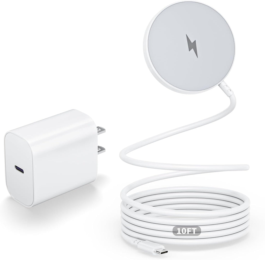 Cargador inalámbrico magnético de 10 pies de carga rápida Apple Mag...
