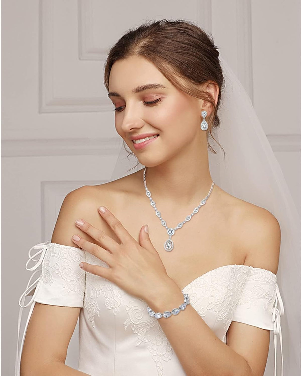 GULICX AAA - Juego de joyería para fiestas de mujer con collar, pen...
