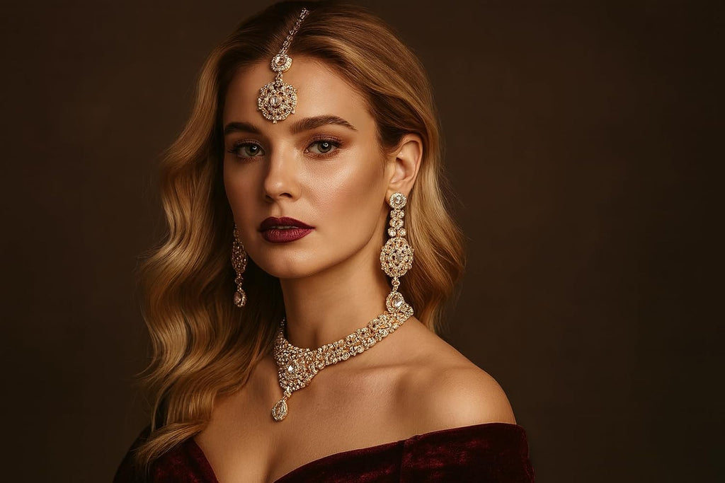 Conjuntos de joyas Touchstone para mujer, joyería india para boda,...