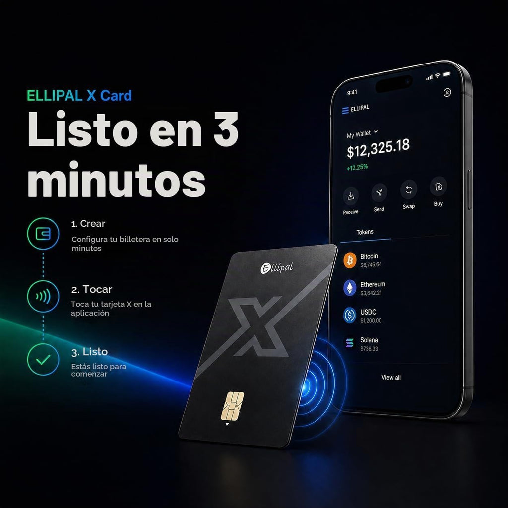ELLIPAL X Card Crypto Wallet - Cartera fría para Bitcoin, Ethereum,...