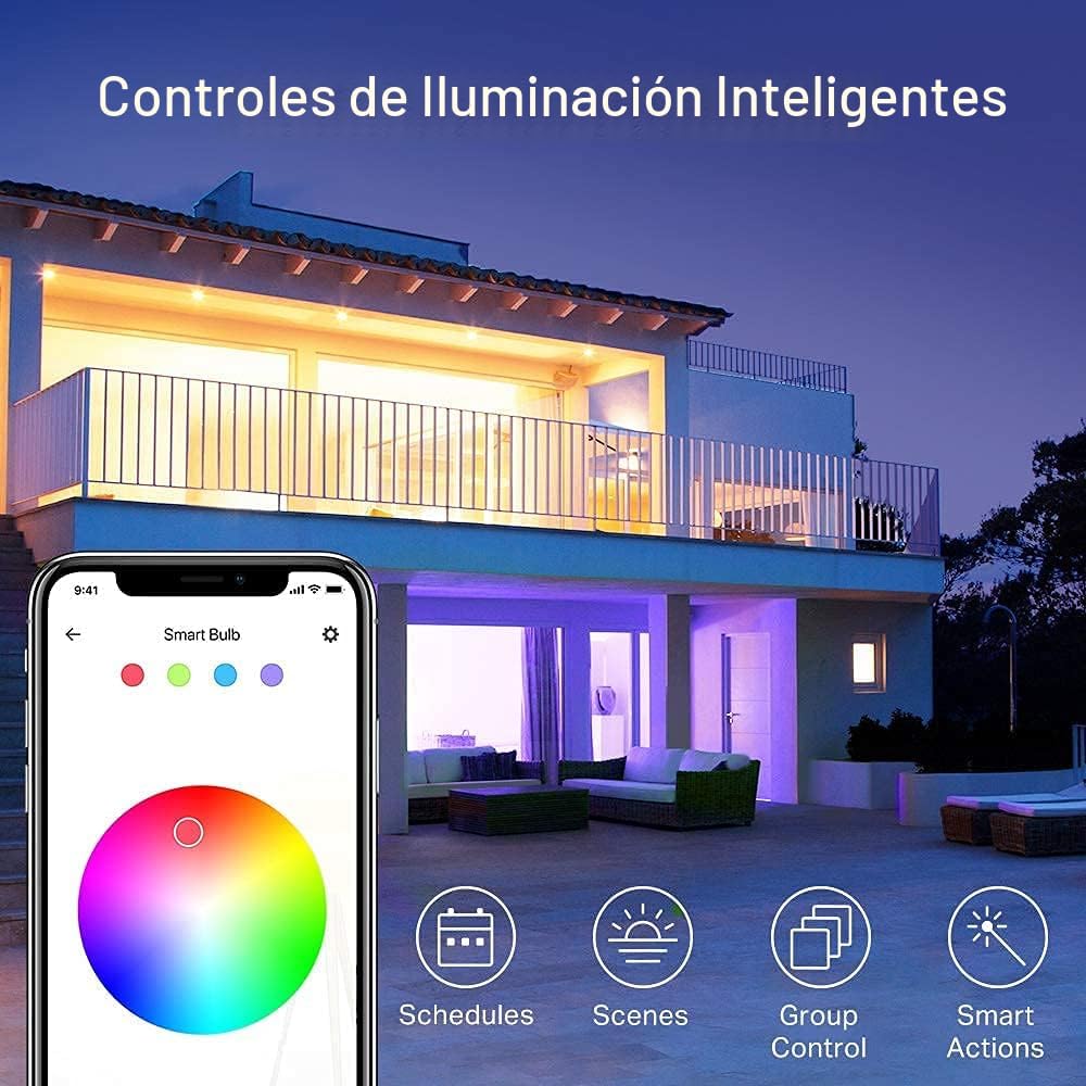 Bombilla Kasa Smart, bombilla inteligente WiFi regulable de cambio...