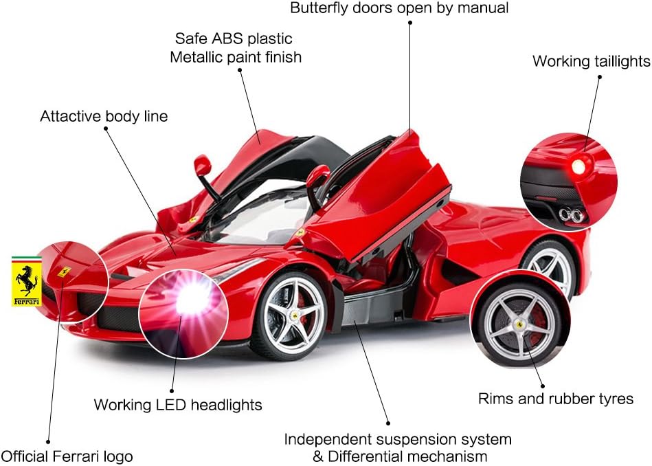 RASTAR Auto RC | Auto de juguete modelo Ferrari LaFerrari a escala...