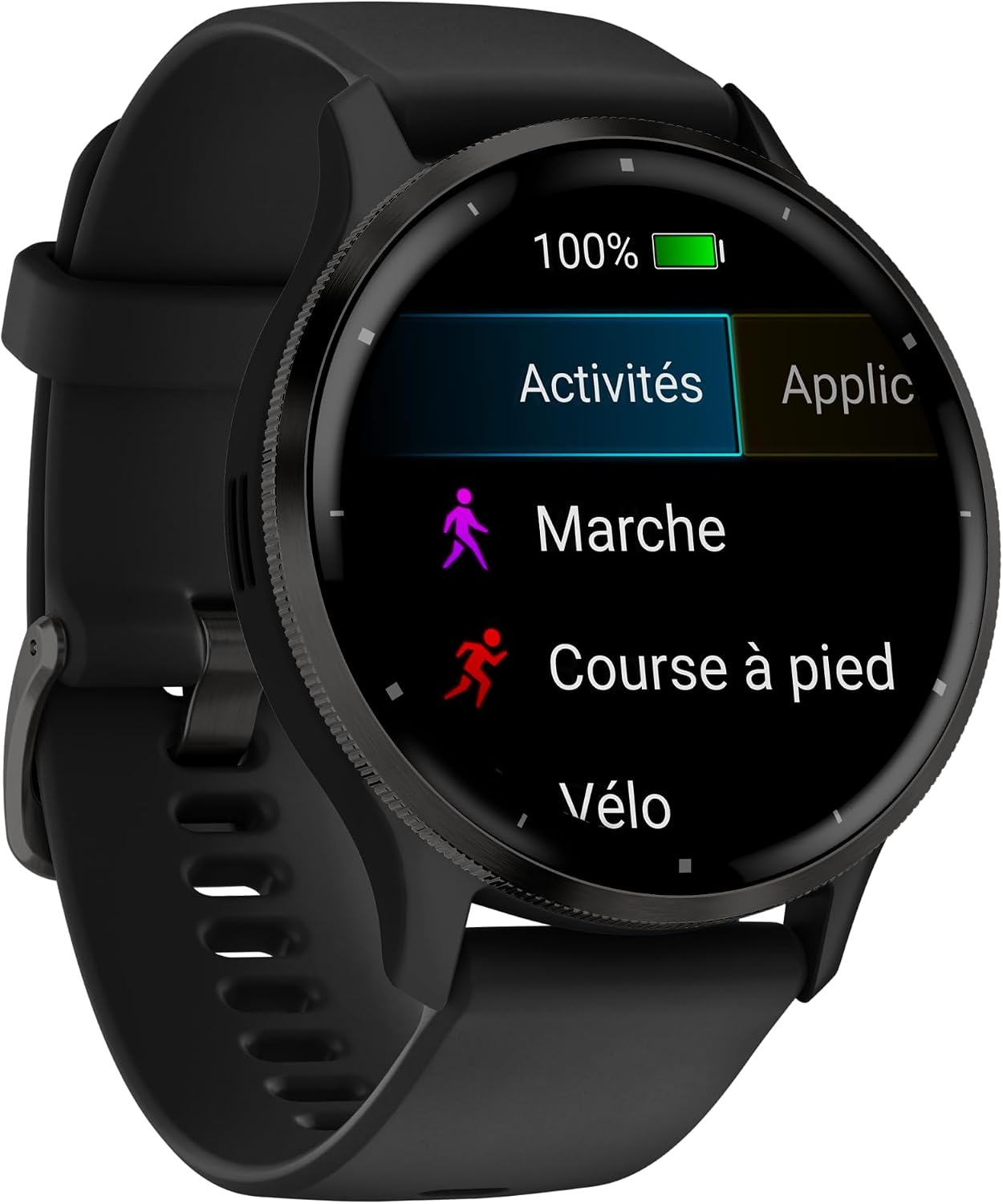 Garmin Venu 3 Bisel de acero inoxidable color pizarra de 1.4 pulgad...