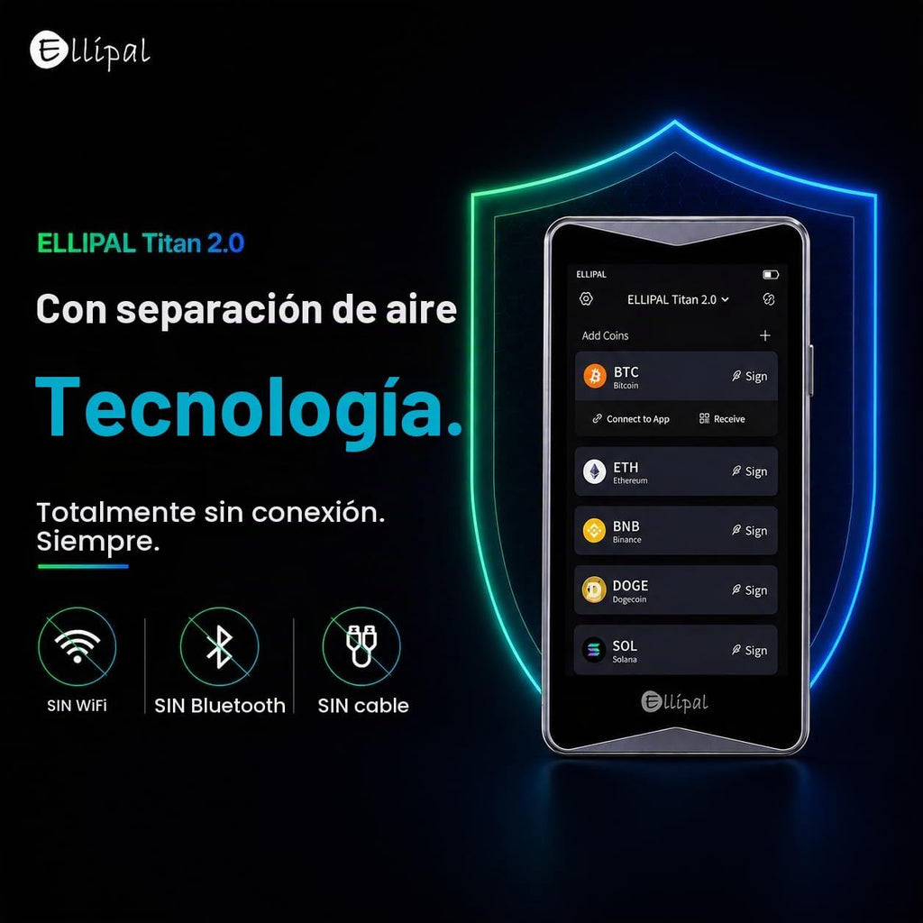 ELLIPAL Titan 2.0 + X Card Crypto Wallet Bundle \u2013 Billetera fr...
