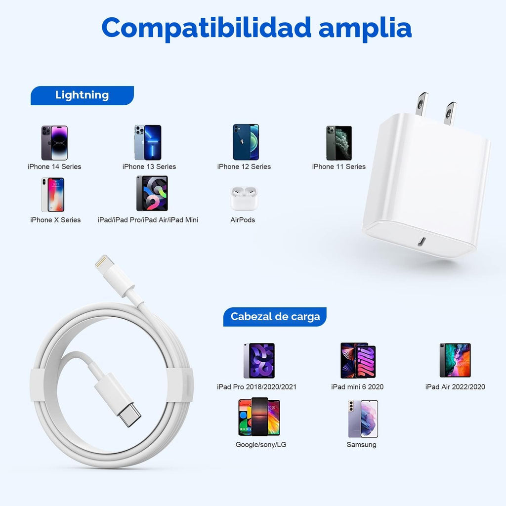 Cargador rápido para iPhone, cargador de iPhone de carga rápida, pa...