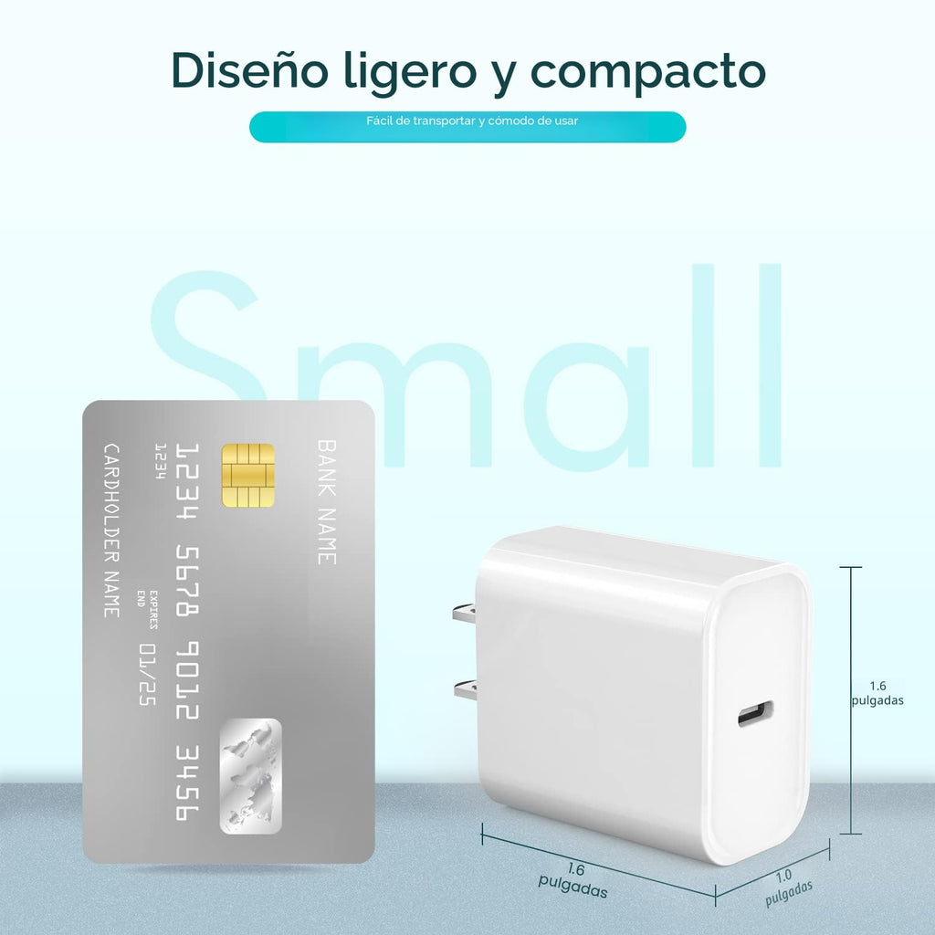 Cargador rápido para iPhone 17 16 15, paquete de 3 unidades USB C i...