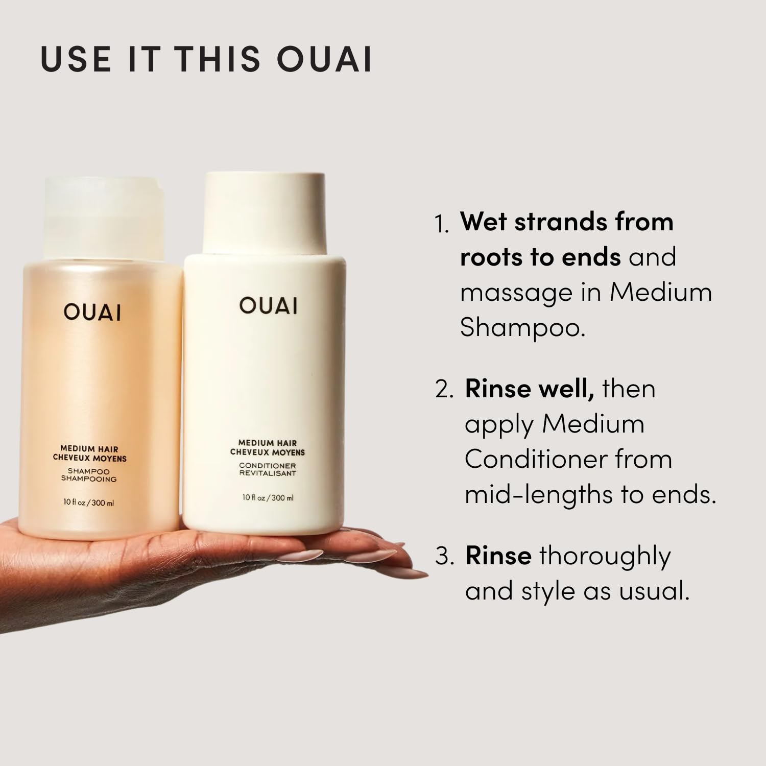 OUAI Juego de champú y acondicionador para cabello normal - Champú...