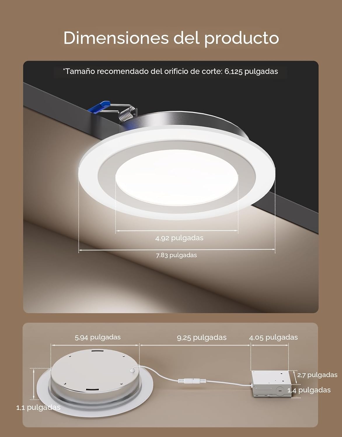 Govee Matter RGBIC - Iluminación empotrable inteligente de 6 pulgad...