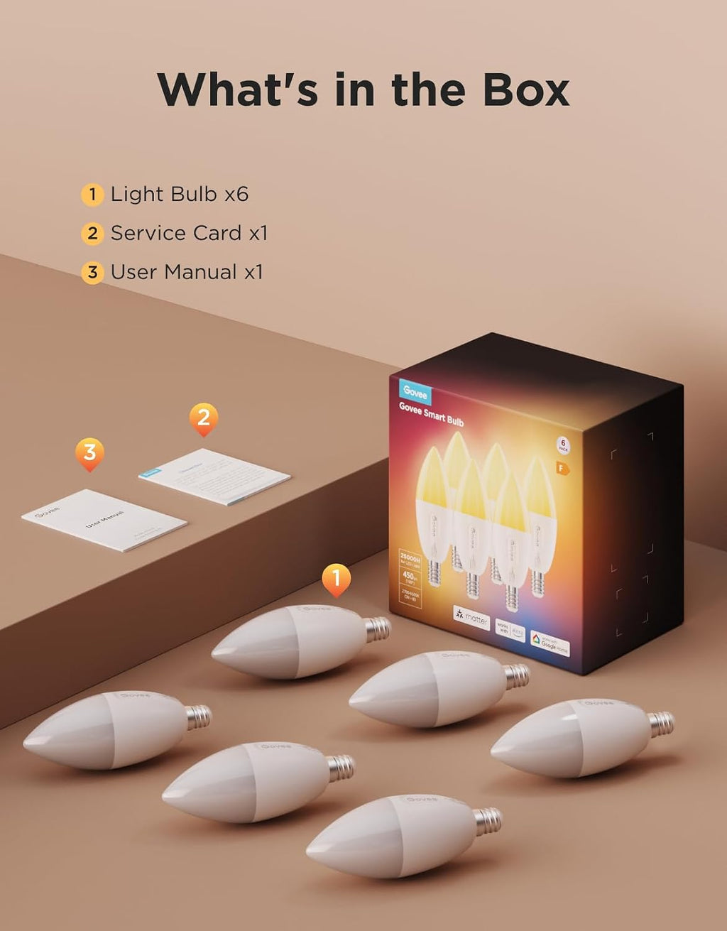 Govee Bombilla LED E12, bombillas inteligentes que funcionan con Ma...