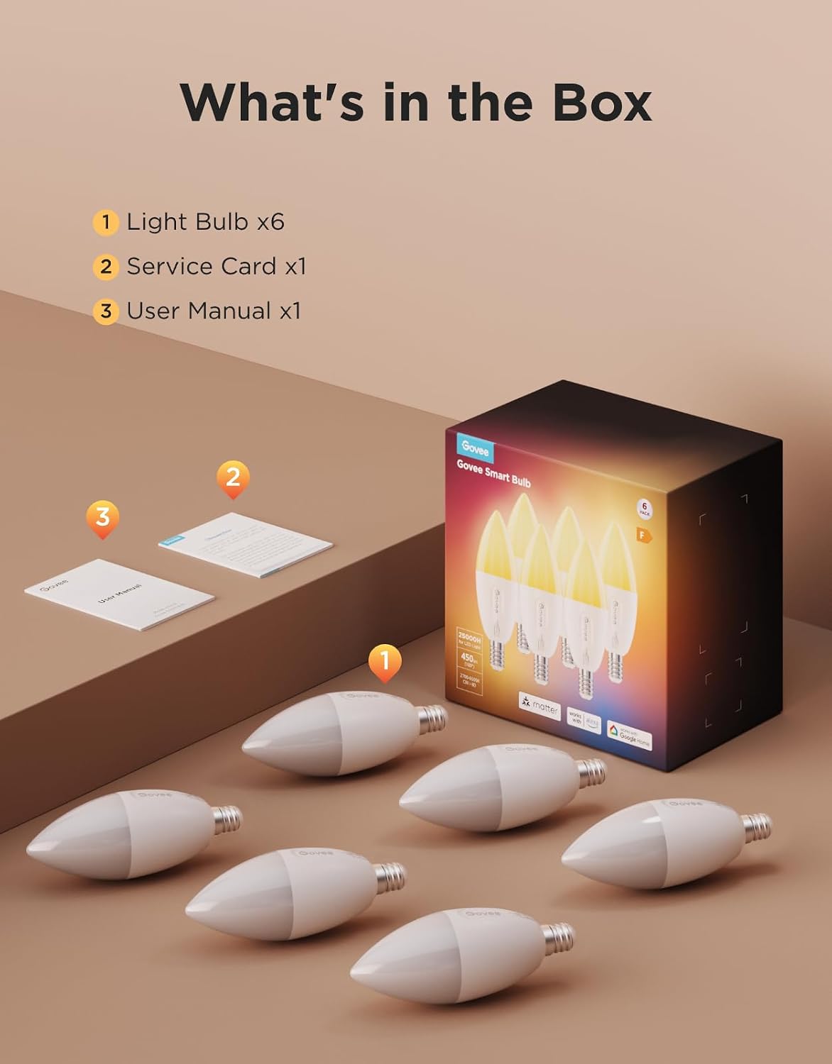 Govee Bombilla LED E12, bombillas inteligentes que funcionan con Ma...