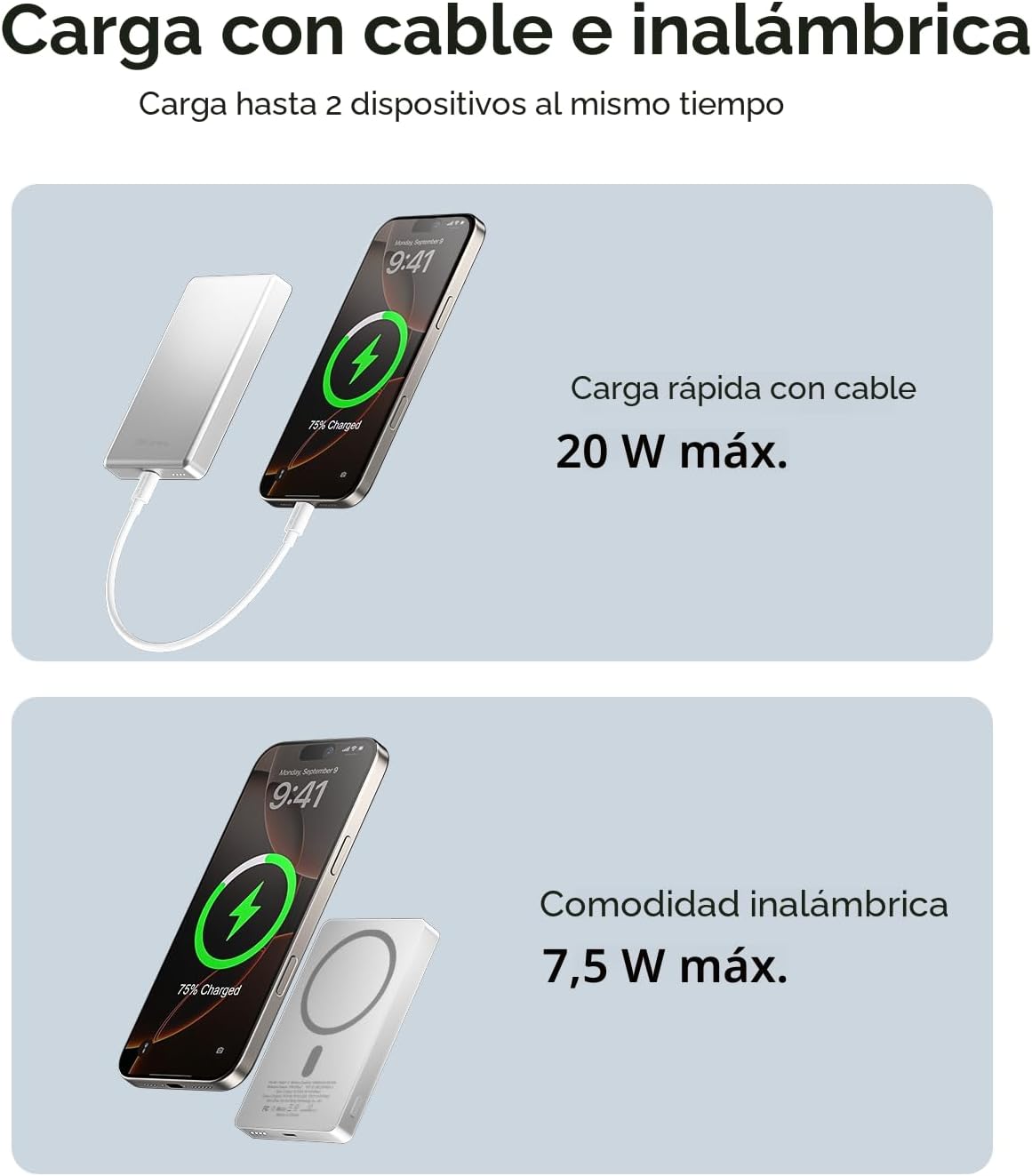 ULiXWH 10,000 mAh para cargador de batería MagSafe ultra delgado, c...