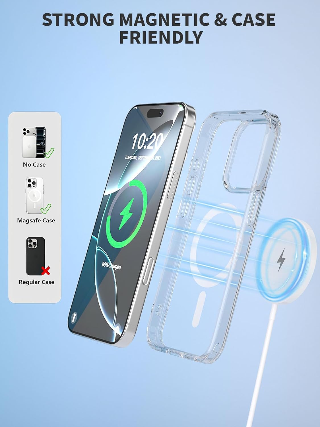 Cargador inalámbrico magnético de 10 pies de carga rápida Apple Mag...