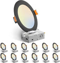 Amico Paquete de 12 luces LED empotrables ultrafinas de 6 pulgadas...