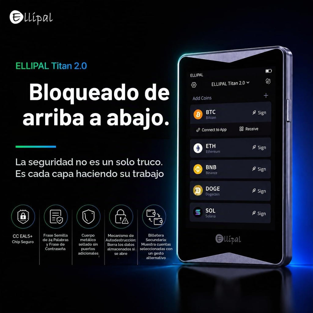 ELLIPAL Titan 2.0 Air-Gapped Crypto Wallet - Cartera fría para Bitc...