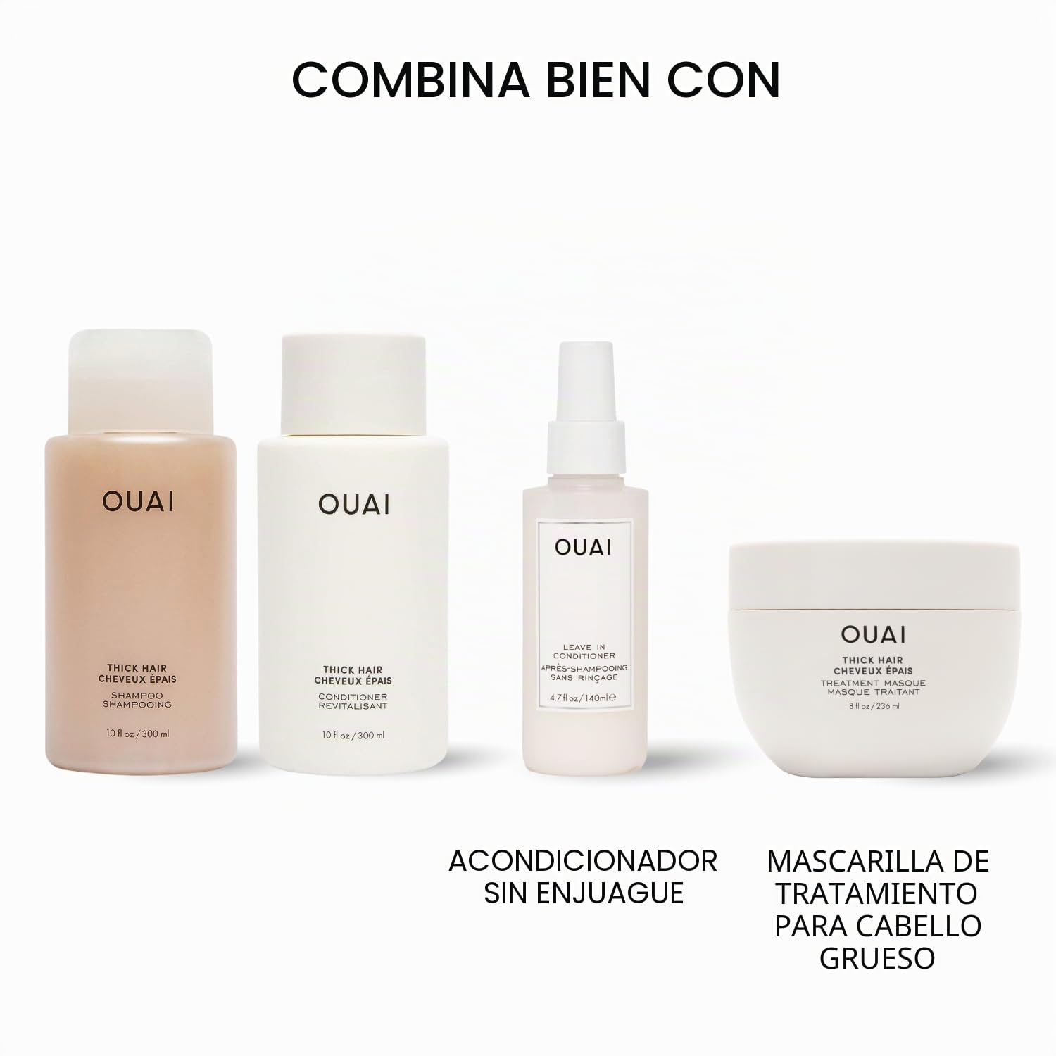 OUAI Juego de Champú y Acondicionador para Cabello Grueso, Tamaño d...