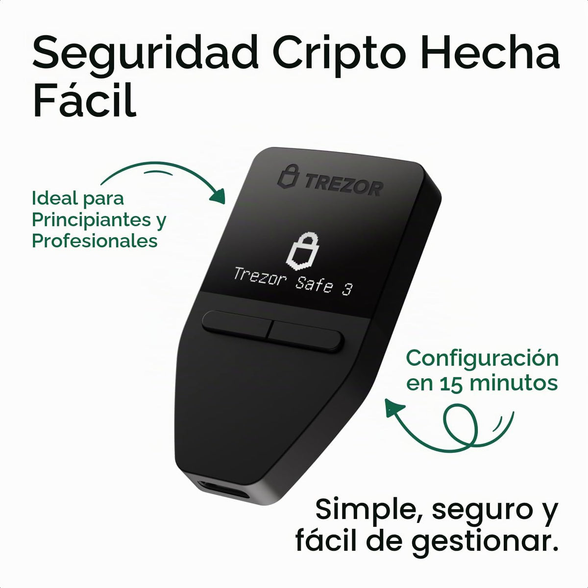 Trezor Safe 3 Crypto Hardware Wallet con elemento seguro | Solar Go...