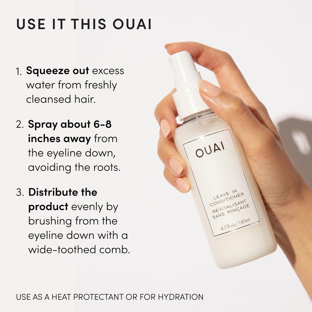 OUAI Acondicionador sin enjuague y protector de calor para el cabel...
