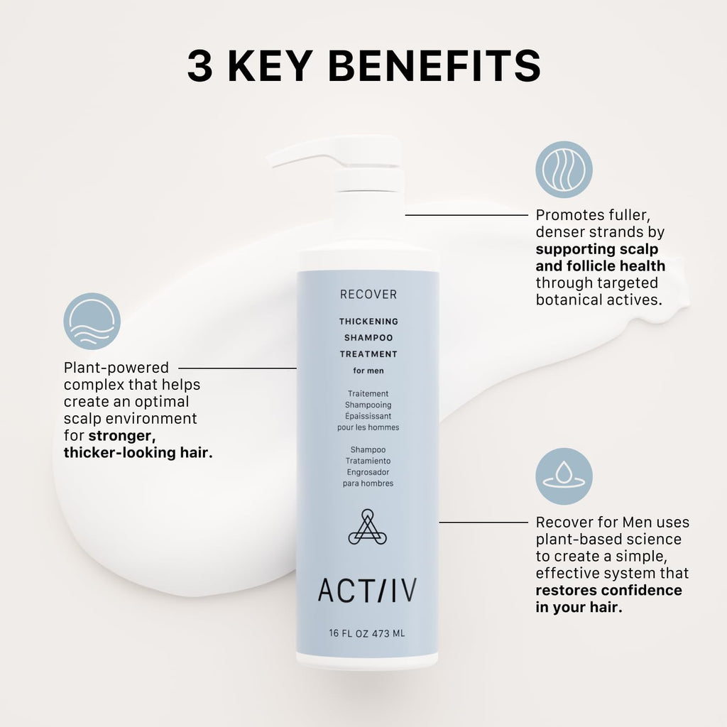 ACTIIV Recover - Tratamiento de champú engrosante para hombres | Ap...