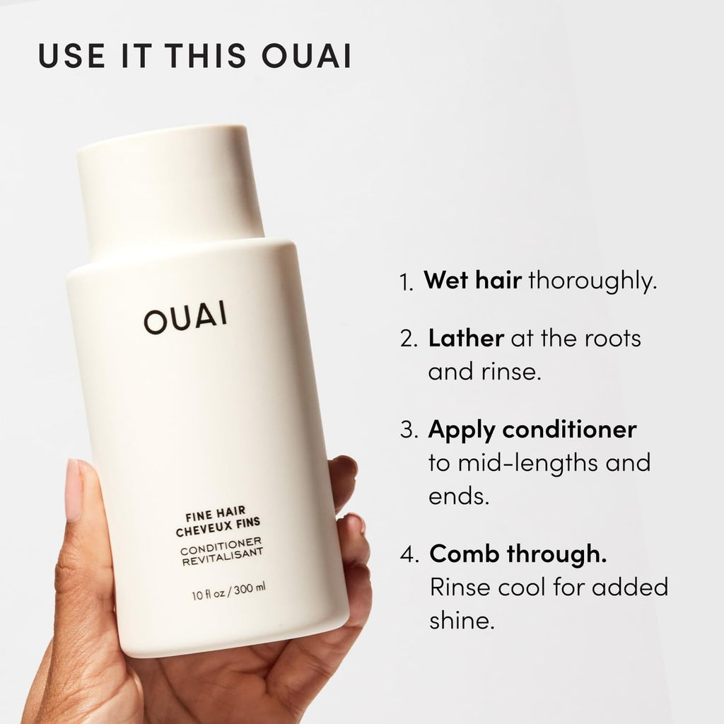 OUAI Juego de champú y acondicionador para cabello fino, tamaño de...