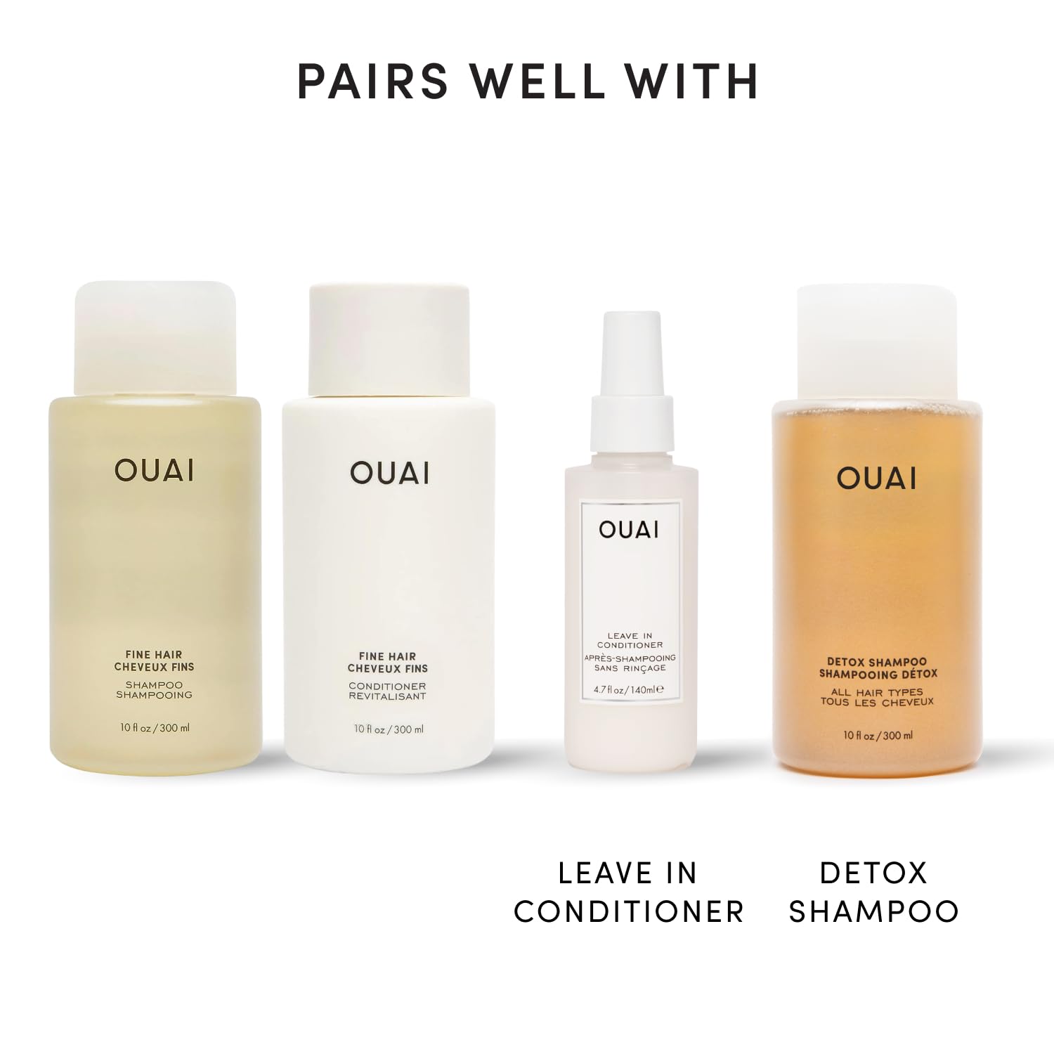 OUAI Juego de champú y acondicionador para cabello fino, tamaño de...