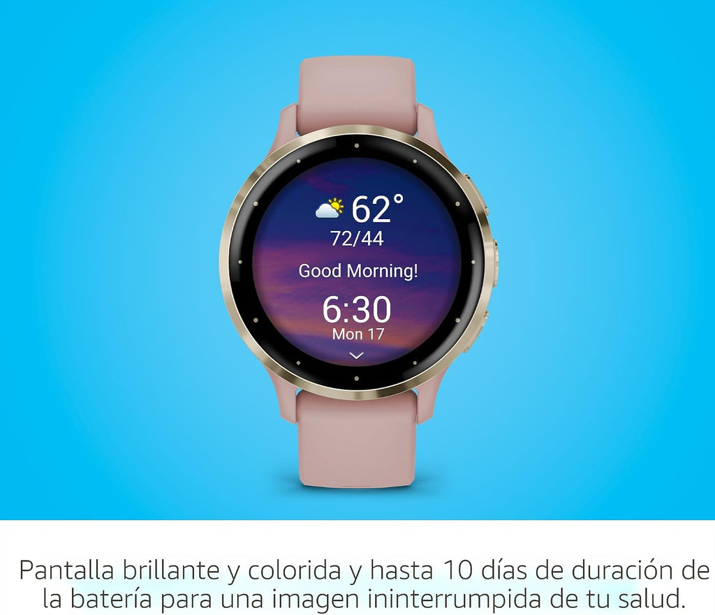 Garmin Venu 3S Bisel de acero inoxidable dorado suave, reloj inteli...