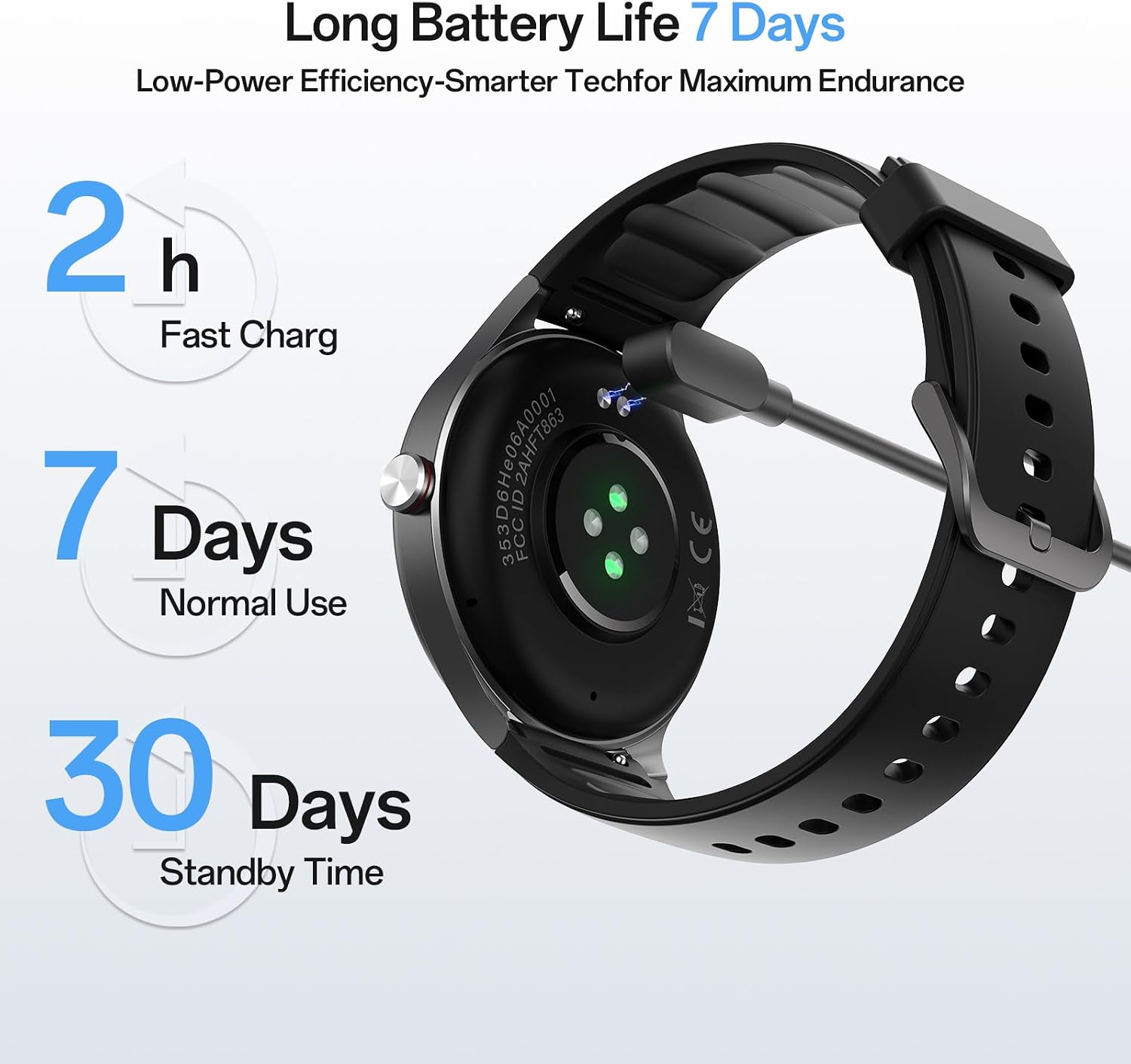 Woneligo Reloj inteligente, reloj AMOLED de fitness con pantalla tá...