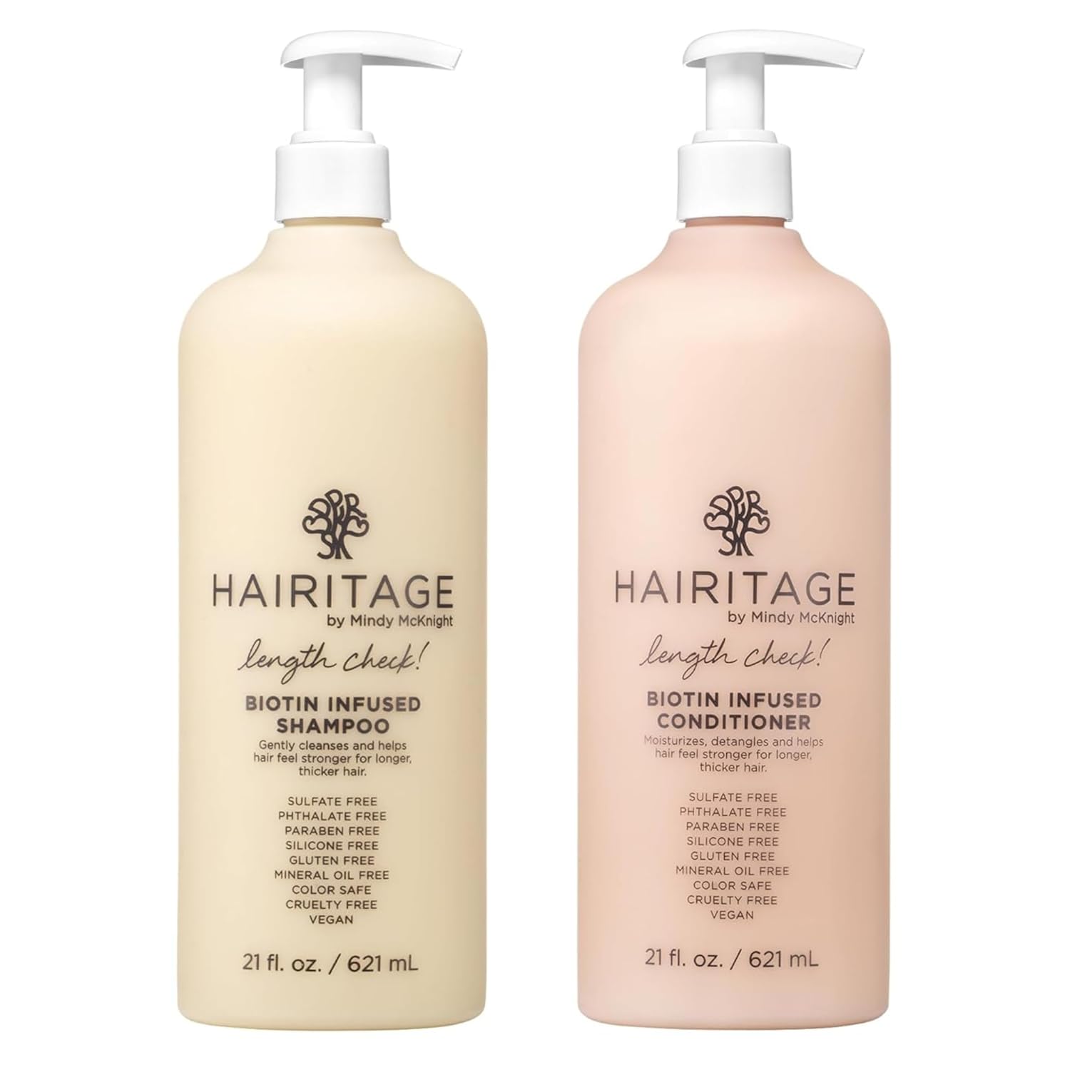 Juego de champú y acondicionador Hairitage Biotin + aceite de ricin...