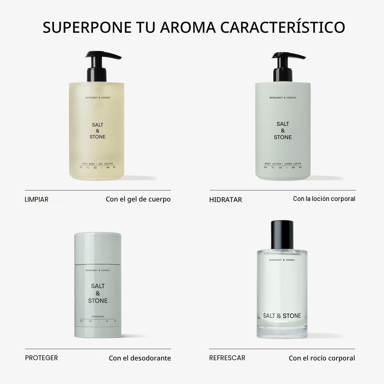 SALT &amp; STONE Desodorante sin aluminio | Protección extra fuerte...