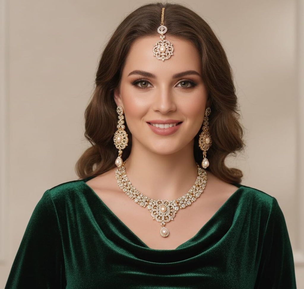 Conjuntos de joyas Touchstone para mujer, joyería india para boda,...