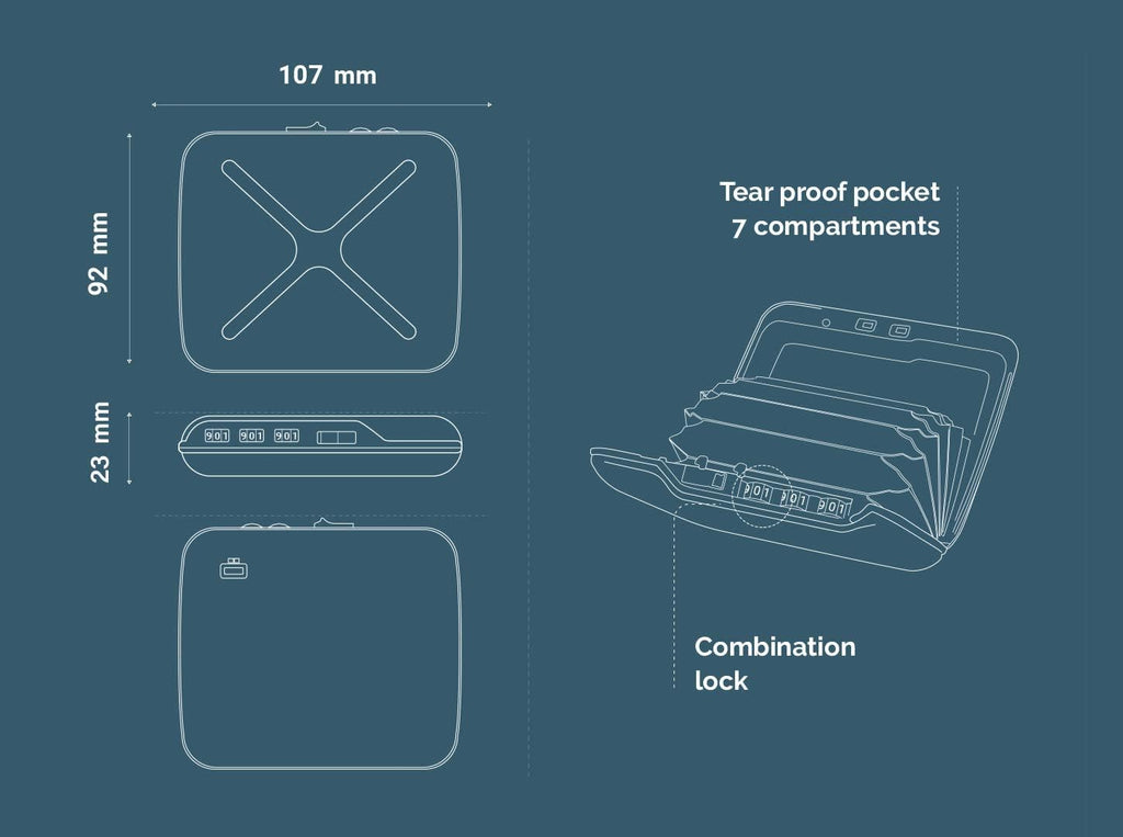 ÖGON -DESIGNS- Cartera de código de aluminio, con cerradura con un...