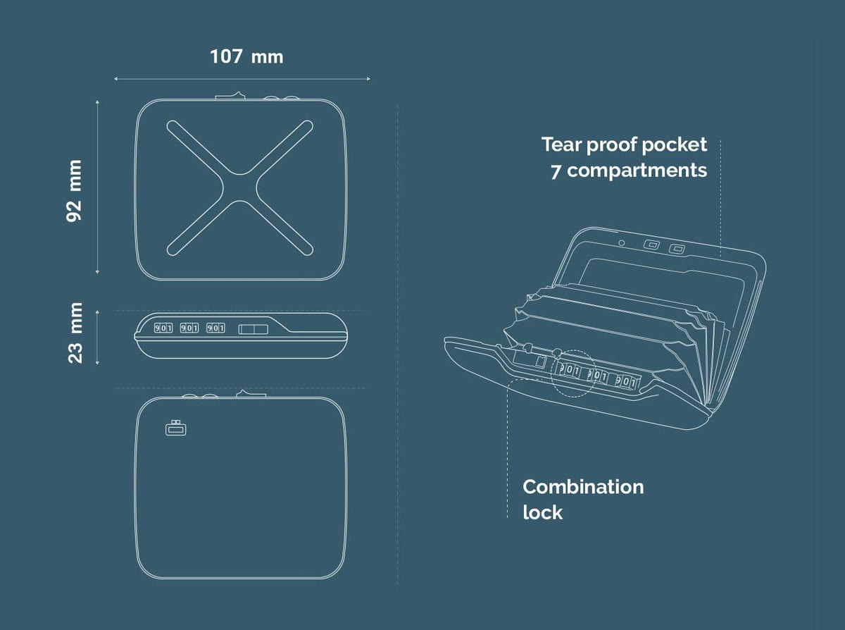 ÖGON -DESIGNS- Cartera de código de aluminio, con cerradura con un...