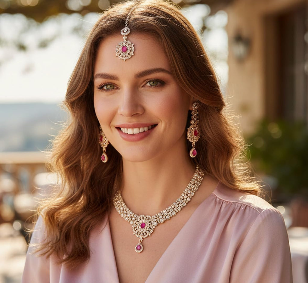 Conjuntos de joyas Touchstone para mujer, joyería india para boda,...