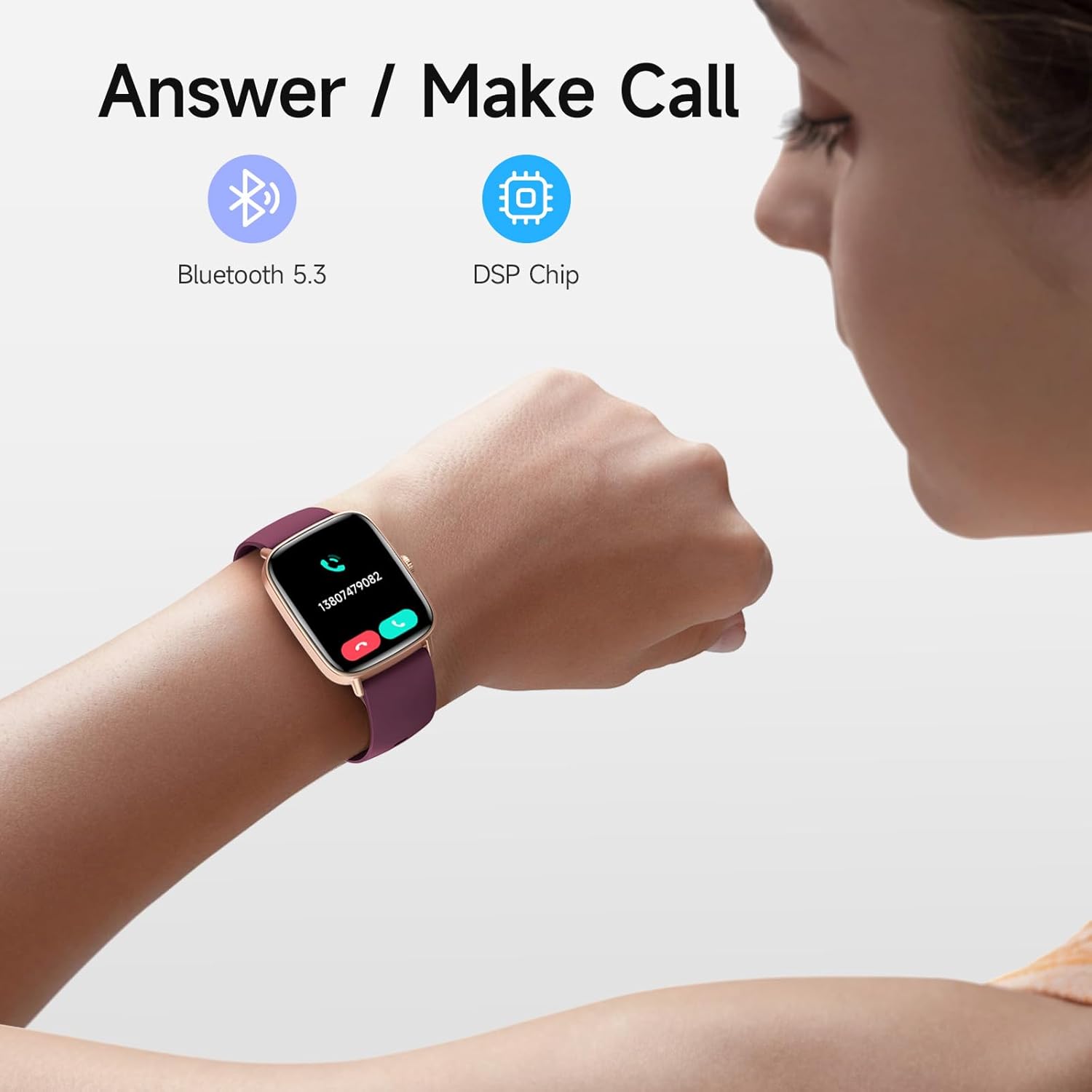 Reloj inteligente para mujeres, pantalla HD de 1.85" compatible...