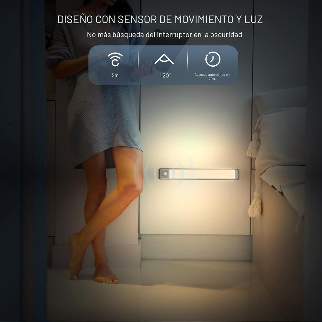 MCGOR Iluminación bajo gabinete de 14.7 pulgadas, paquete de 2 luce...